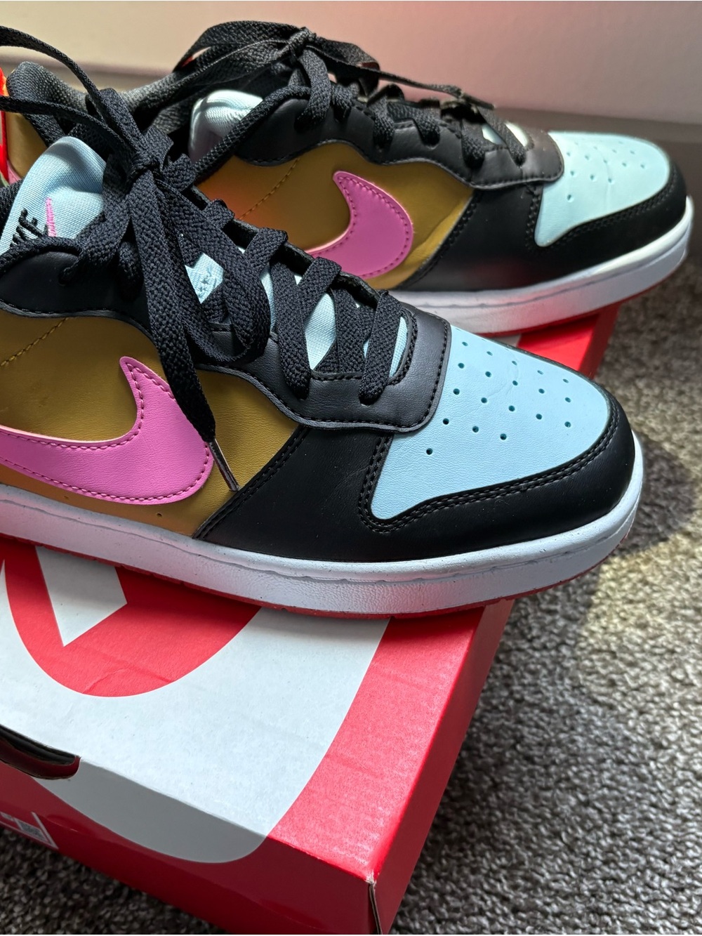 Nike Kids Sneakers Black, Light Blue & Pink